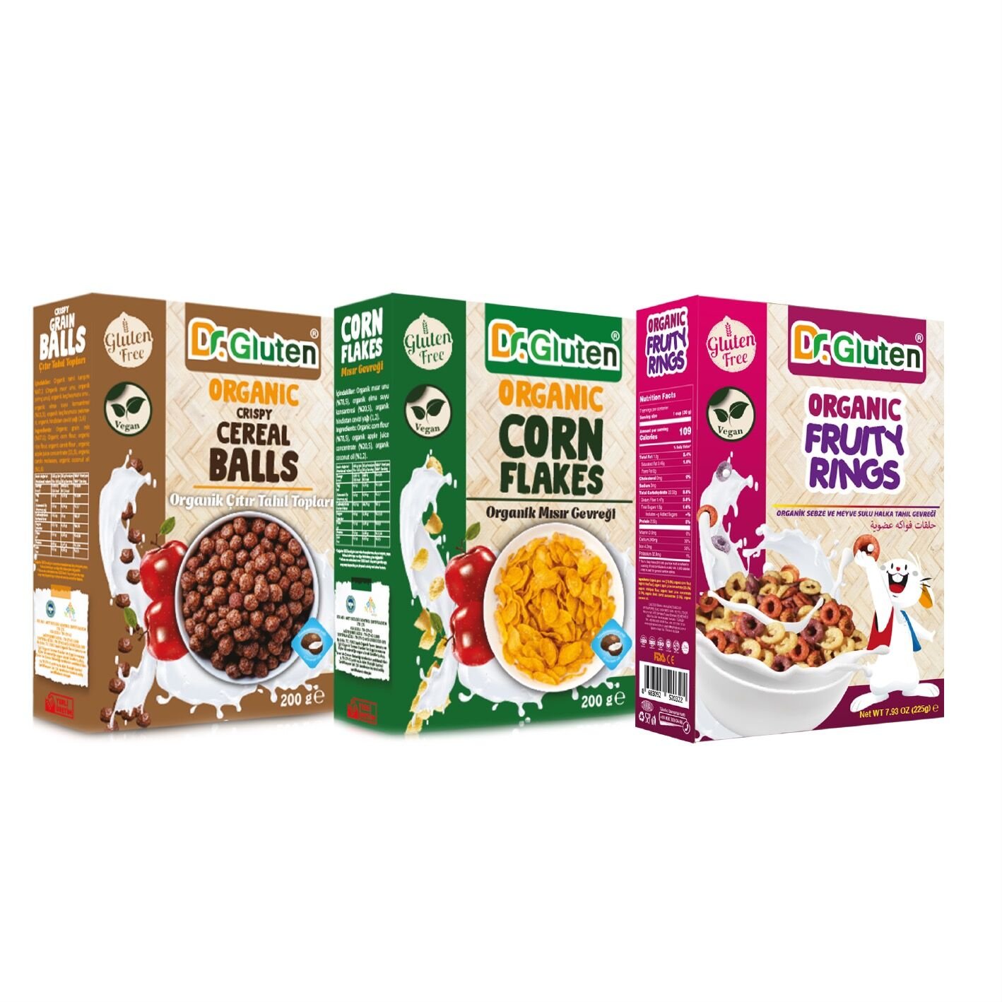 Organik Glutensiz Gevrek 3'lü Kampanya (Atıştırmalık-Vegan)