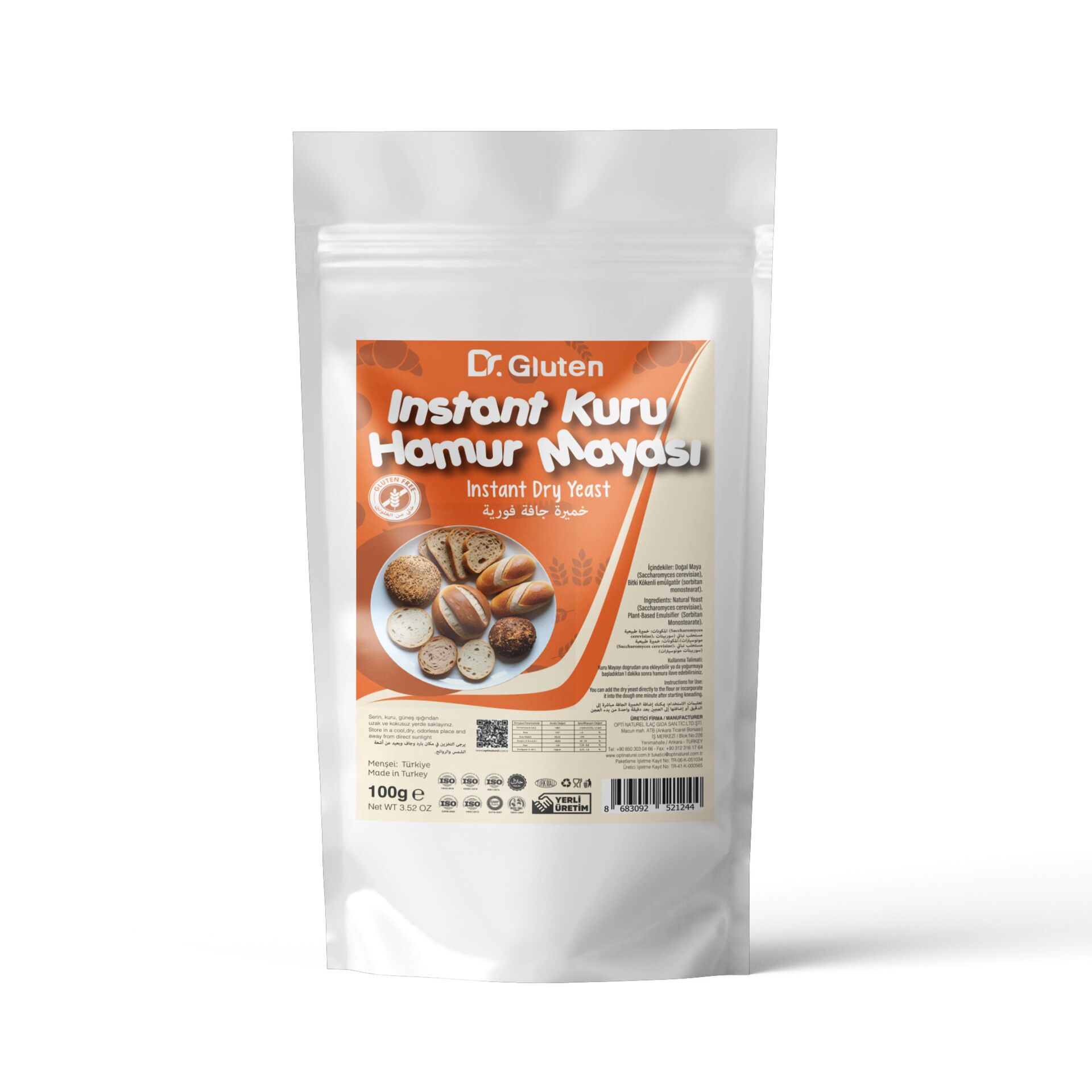 DR. GLUTEN GLUTENSİZ İNST.KURU HAMUR MAYASI 100 GR