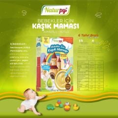 NATURPY SÜTLÜ ARMUTLU VE ZEYTİN YAĞLI KAŞIK MAMASI 200 GR 6 TAHILLI +13 VİTAMİN + 6 MİNERAL