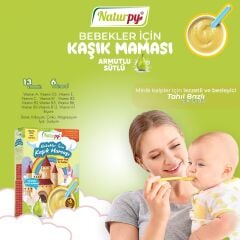 NATURPY SÜTLÜ ARMUTLU VE ZEYTİN YAĞLI KAŞIK MAMASI 200 GR 6 TAHILLI +13 VİTAMİN + 6 MİNERAL