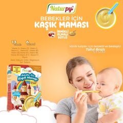 NATURPY SÜTLÜ İRMİKLİ VE ELMALI KAŞIK MAMASI 200 GR 6 TAHILLI +13 VİTAMİN + 6 MİNERAL