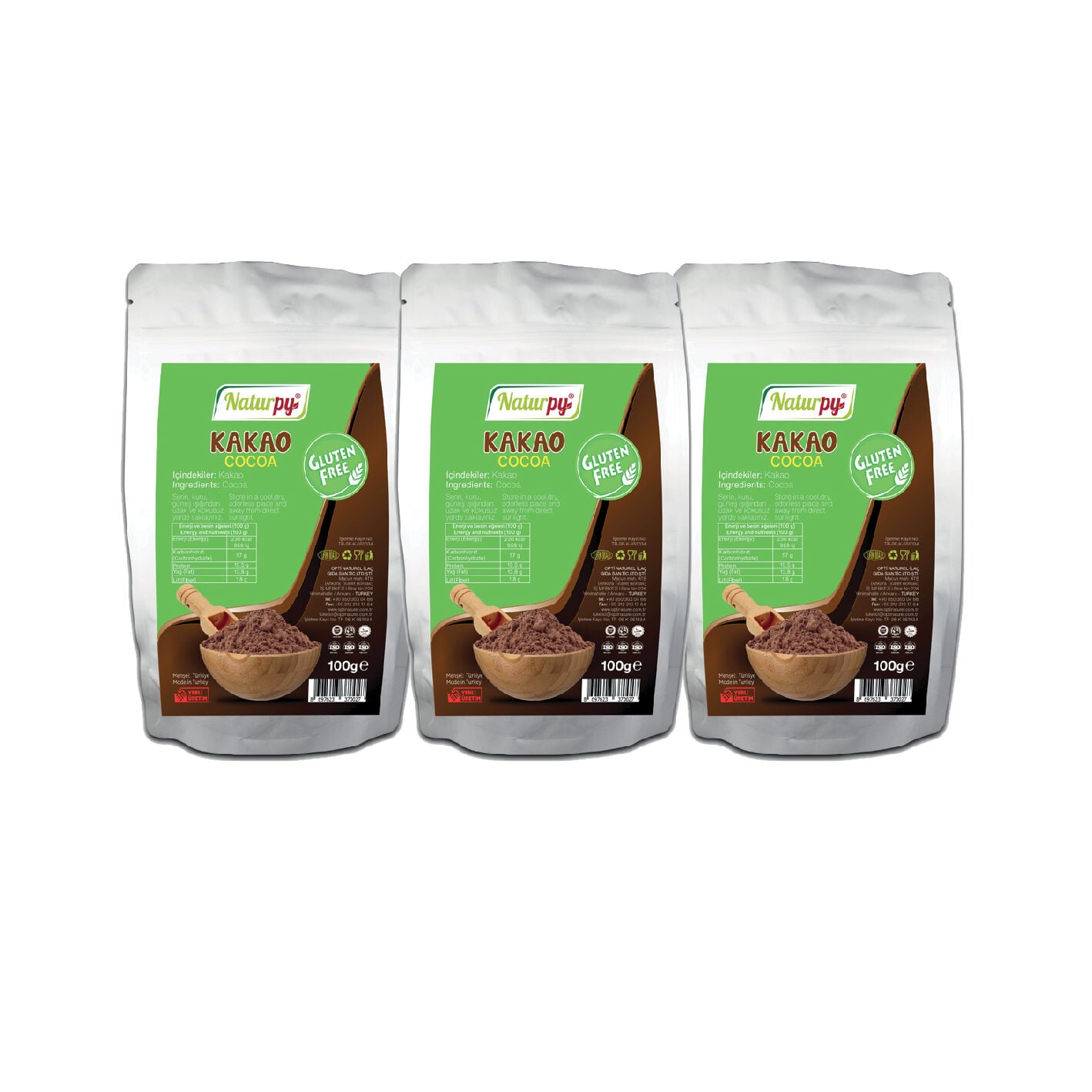 3'lü Glutensiz Kakao