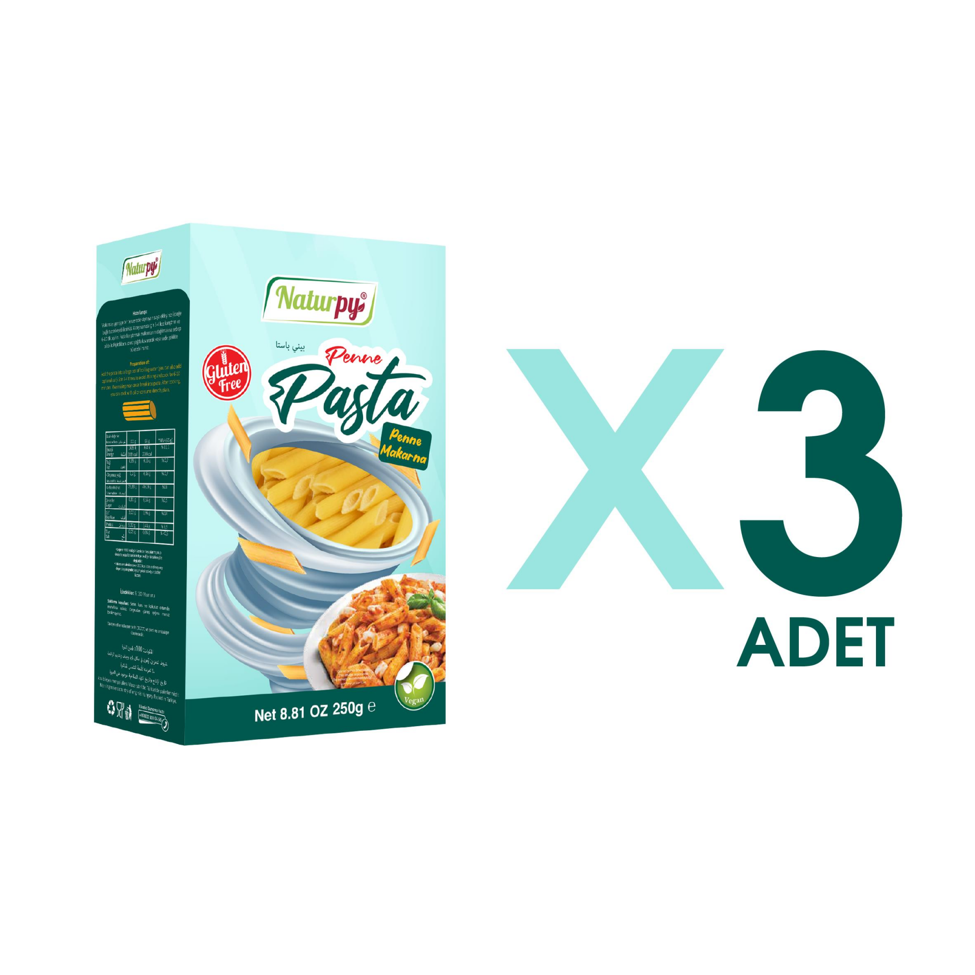 Naturpy Glutensiz Boru Makarna (Penne) 250 Gr. x3 ADET