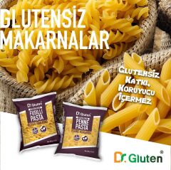 Dr.Gluten Glutensiz Burgu & Boru Makarna 8' li Set (Fusilli & Penne) 400 Gr x 4+4 ADET