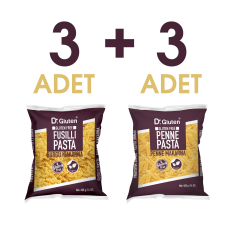 Dr.Gluten Glutensiz Burgu & Boru Makarna 6' lı Set 400 Gr x 3 + 3 ADET (Fusilli & Penne)