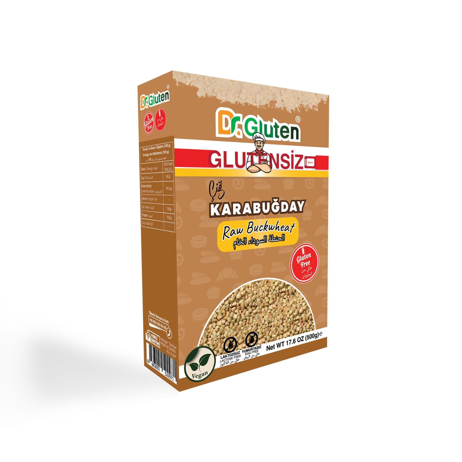 DR GLUTEN GLUTENSİZ ÇİĞ KARABUĞDAY TANE 500 GR