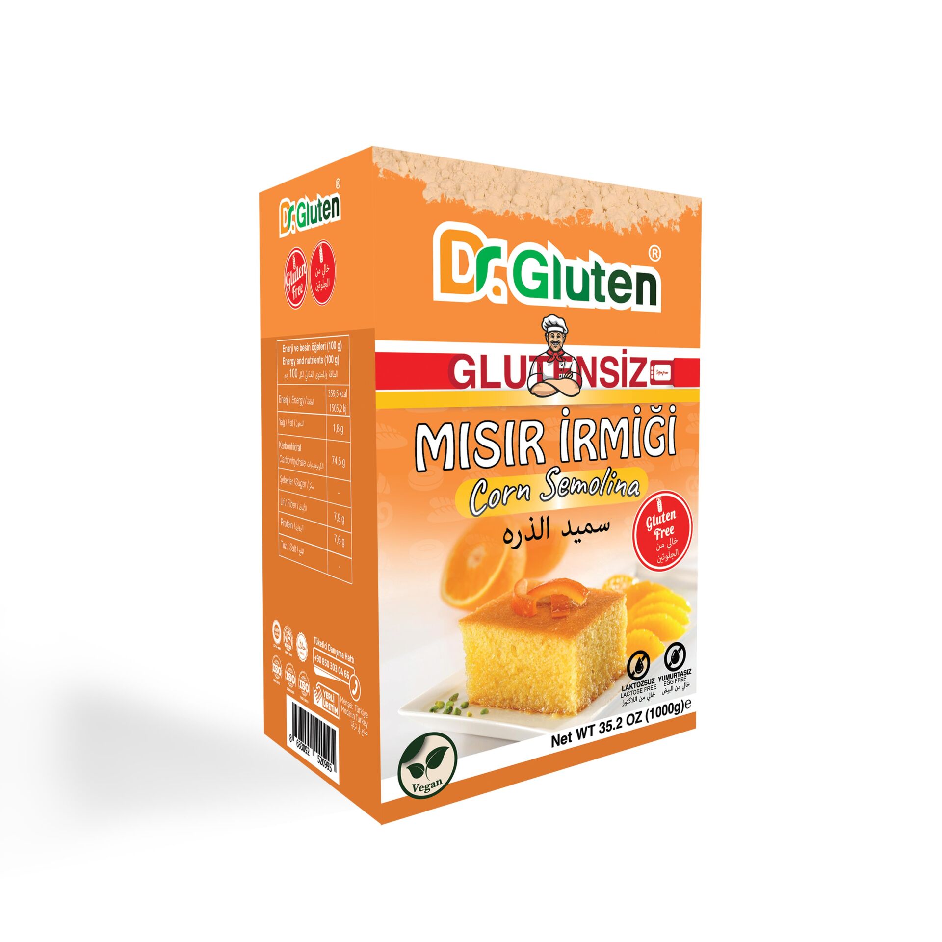 DR.GLUTEN GLUTENSİZ MISIR İRMİĞİ 1000 GR