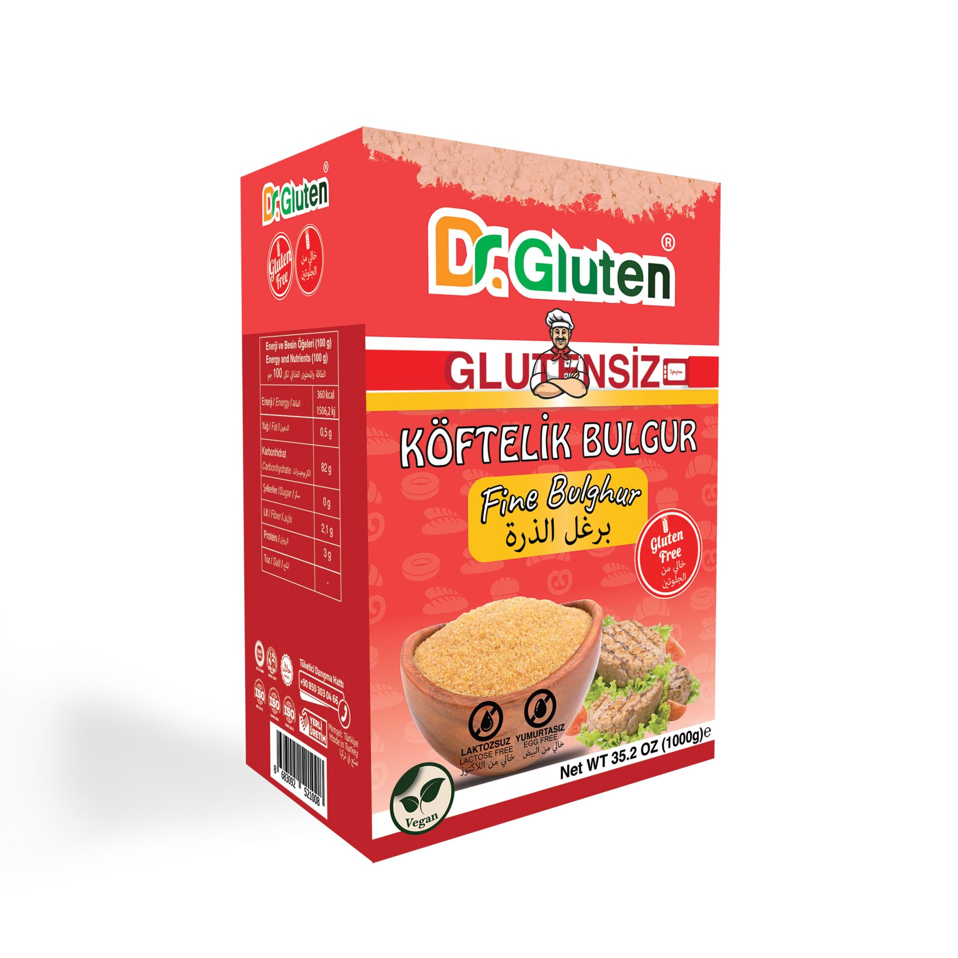 DR.GLUTEN GLUTENSİZ KÖFTELİK BULGUR 1000 GR