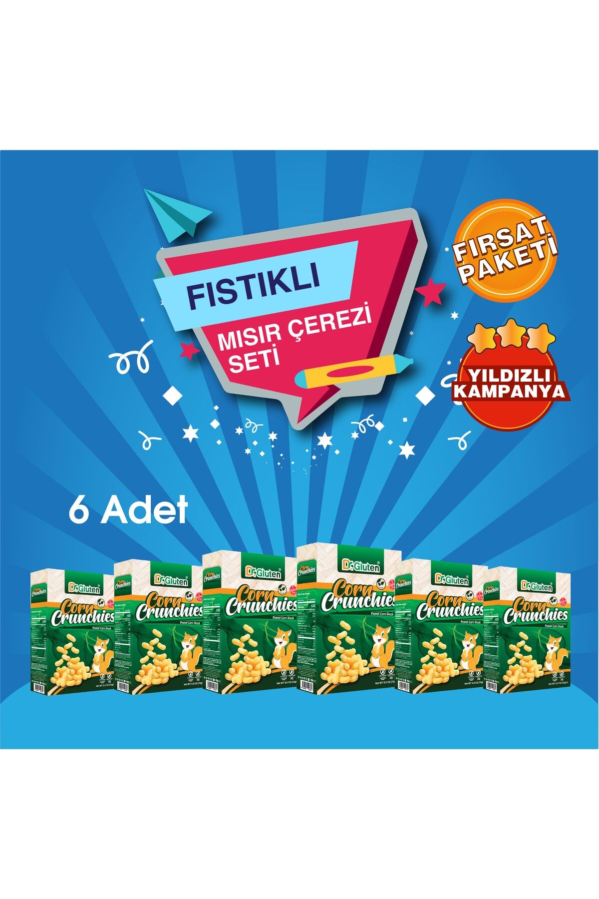 Dr. Gluten Jumbo Fıstıklı Çerez Set (dr. Gluten Glutensiz Fıstıklı Mısır Çerezi X6 Adet)