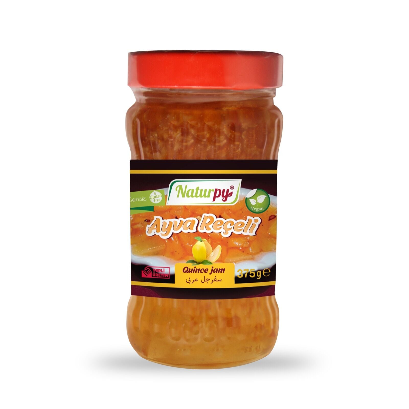 Glutensiz Ayva Reçeli 375g (Koruyucu-Renklendirici-Katkı Maddesi İçermez)