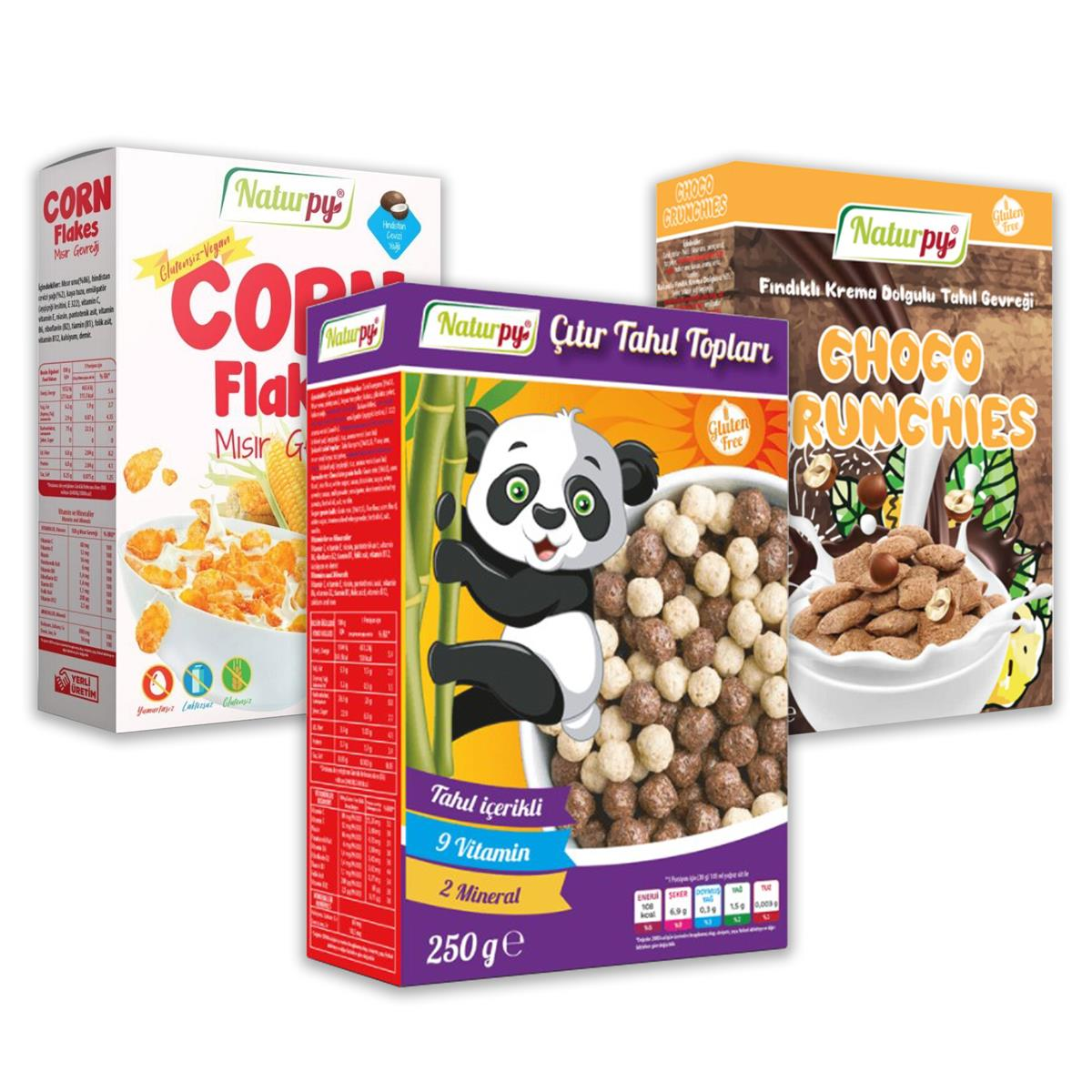 Ekonomik Glutensiz Atıştırmalık Gevrek Seti - 3lü